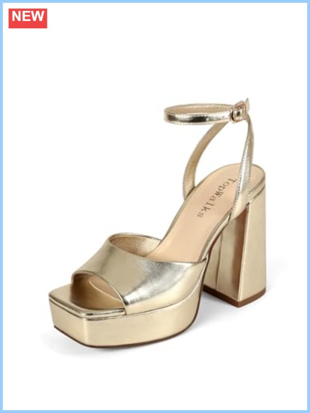 Chunky Platform Heeled Sandals for Women - 4.72IN Heel, PU Leather, Ankle Strap